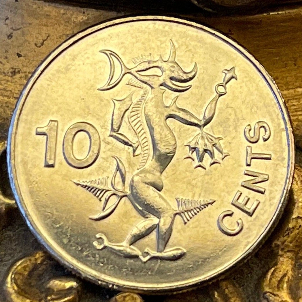 Evil Adaro Merman 10 Cents Solomon Islands Authentic Coin Money for Jewelry and Craft Making
