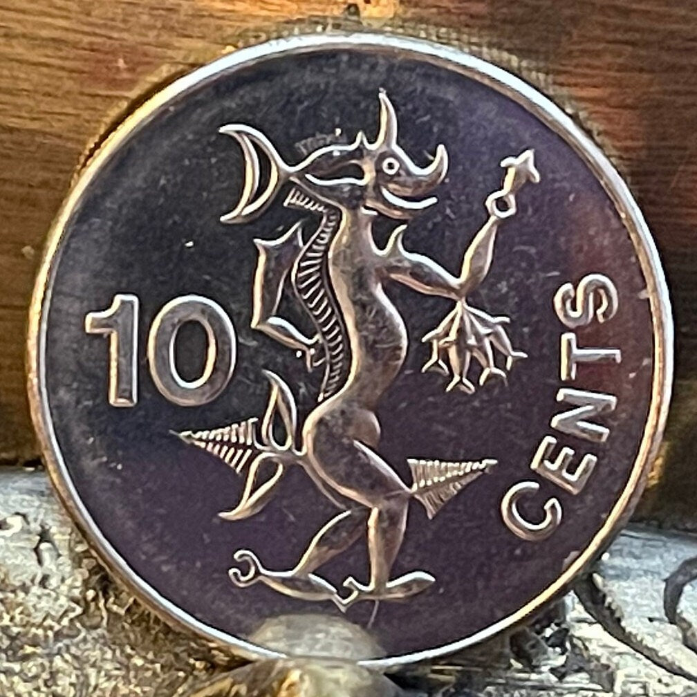 Evil Adaro Merman 10 Cents Solomon Islands Authentic Coin Money for Jewelry and Craft Making