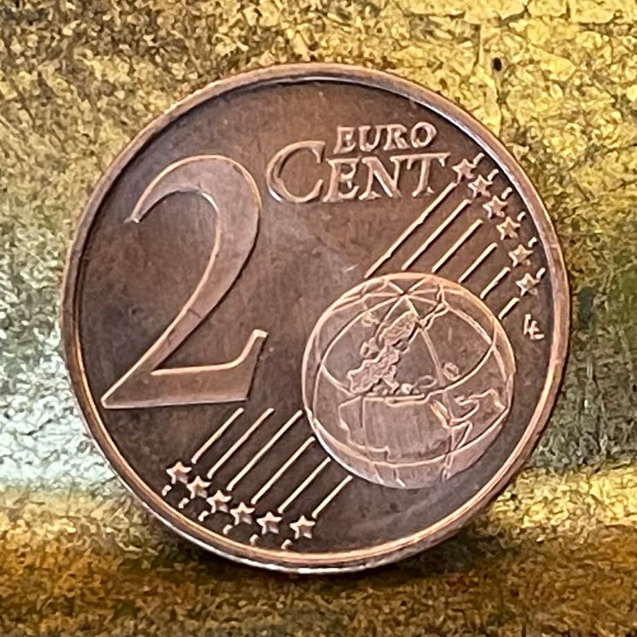 Edelweiss Austria 2 Euro Cent Authentic Coin Money for Jewelry and Craft Making