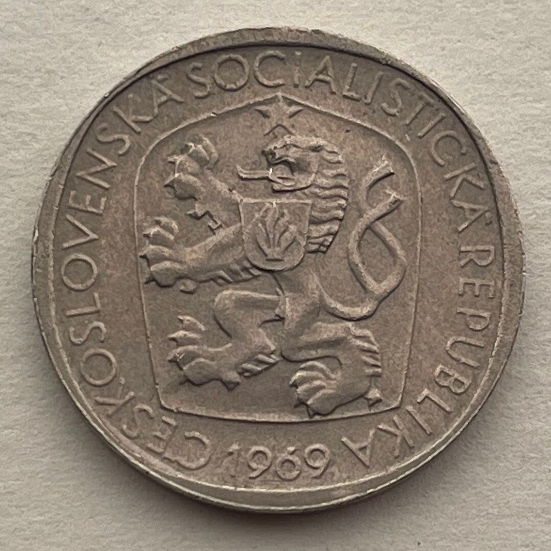 Rampant Lion 3 Koruny Czechoskovakia Authentic Coin Money for Jewelry and Craft Making (Used: Fine Condition)