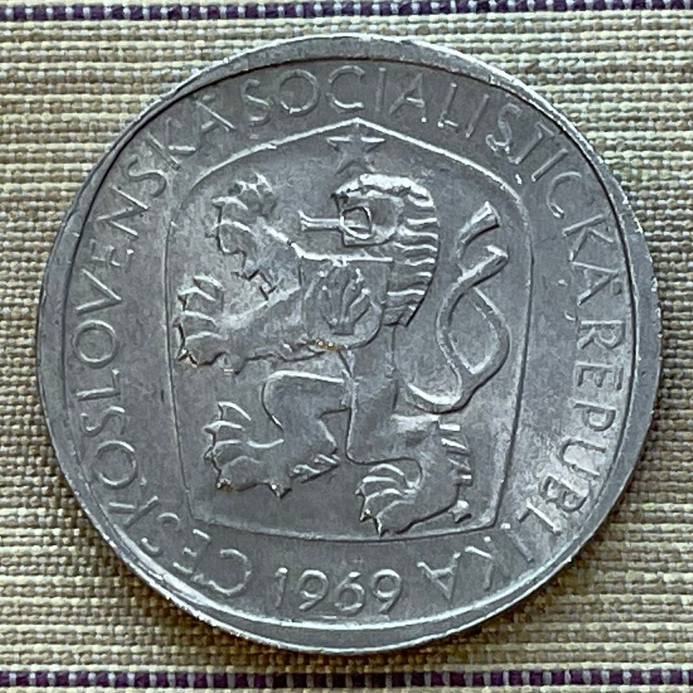 Rampant Lion 3 Koruny Czechoskovakia Authentic Coin Money for Jewelry and Craft Making (Used: Fine Condition)