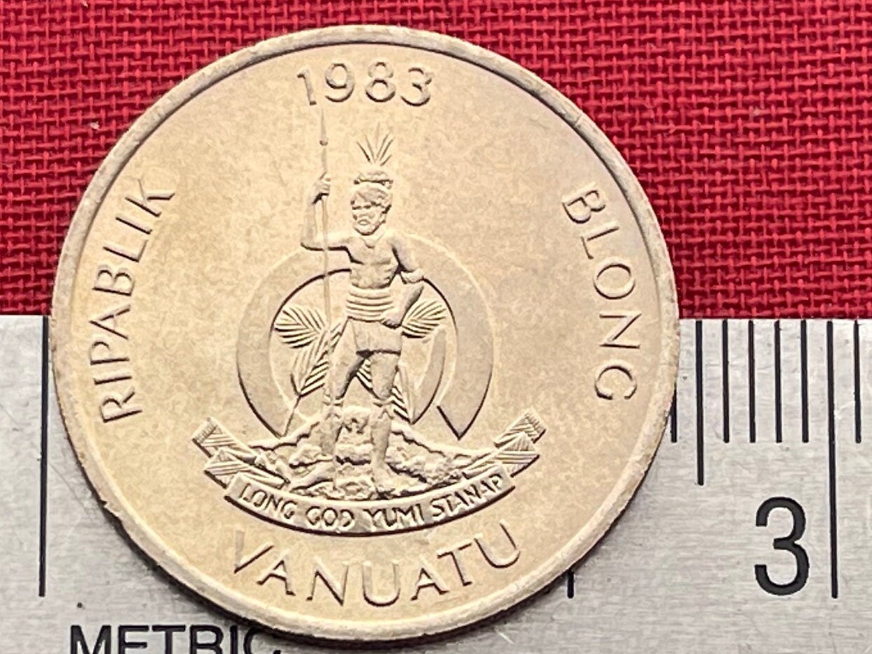 Coconut Crab 10 Vatu Vanuatu Authentic Coin Money for Jewelry and Craft Making (Robber Crab) (Palm Thief) (Hermit Crab) (Melanesia)