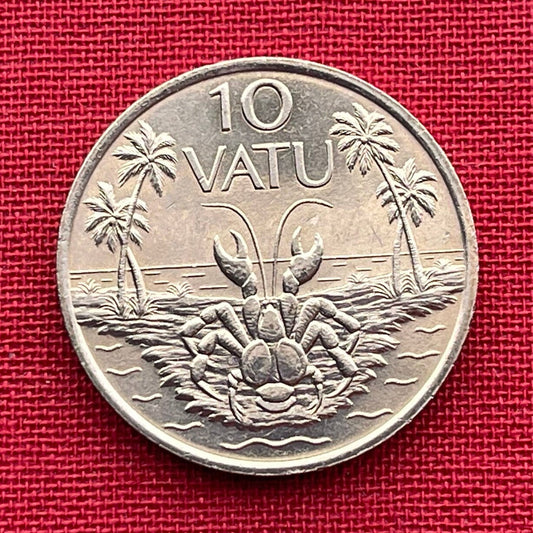 Coconut Crab 10 Vatu Vanuatu Authentic Coin Money for Jewelry and Craft Making (Robber Crab) (Palm Thief) (Hermit Crab) (Melanesia)