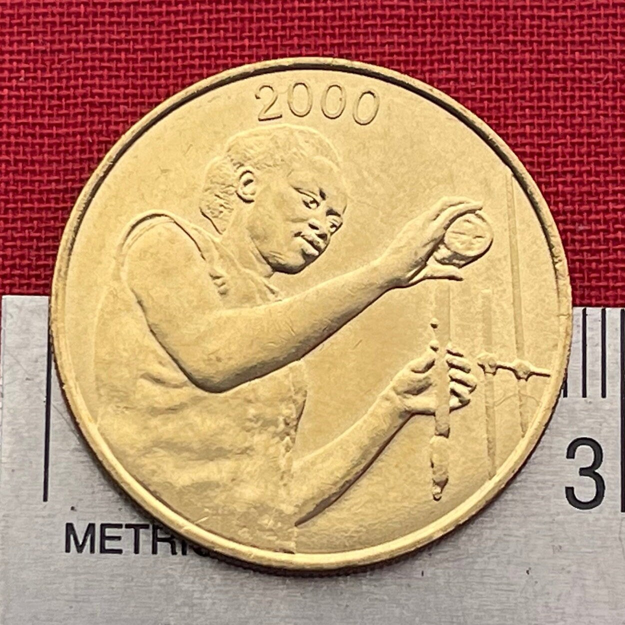 Woman Scientist & Akan Sawfish Goldweight 25 CFA Francs West African States Authentic Coin Money for Jewelry (Ashanti) (STEM for Girls)