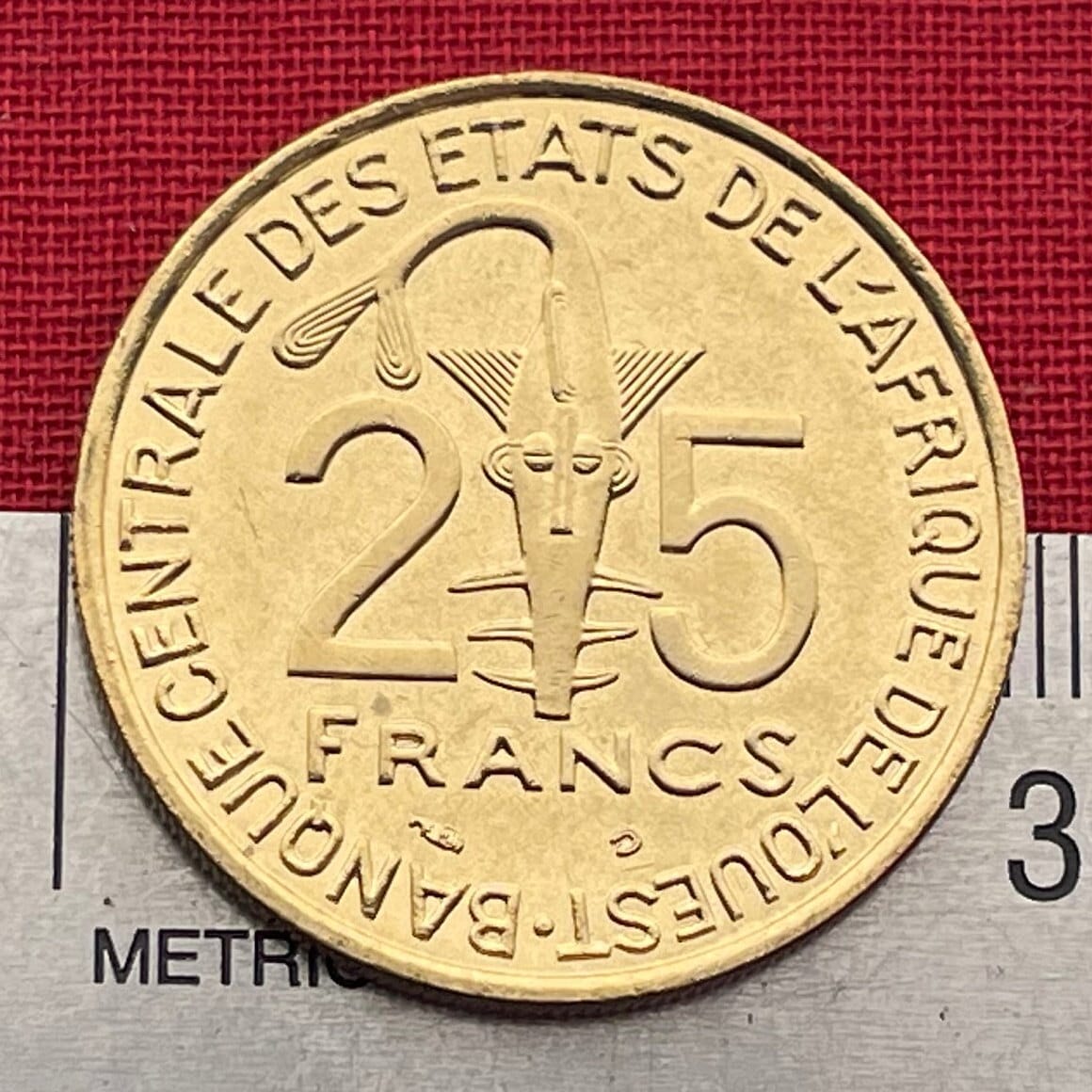 Woman Scientist & Akan Sawfish Goldweight 25 CFA Francs West African States Authentic Coin Money for Jewelry (Ashanti) (STEM for Girls)