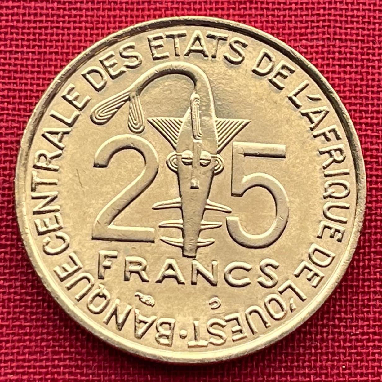 Woman Scientist & Akan Sawfish Goldweight 25 CFA Francs West African States Authentic Coin Money for Jewelry (Ashanti) (STEM for Girls)