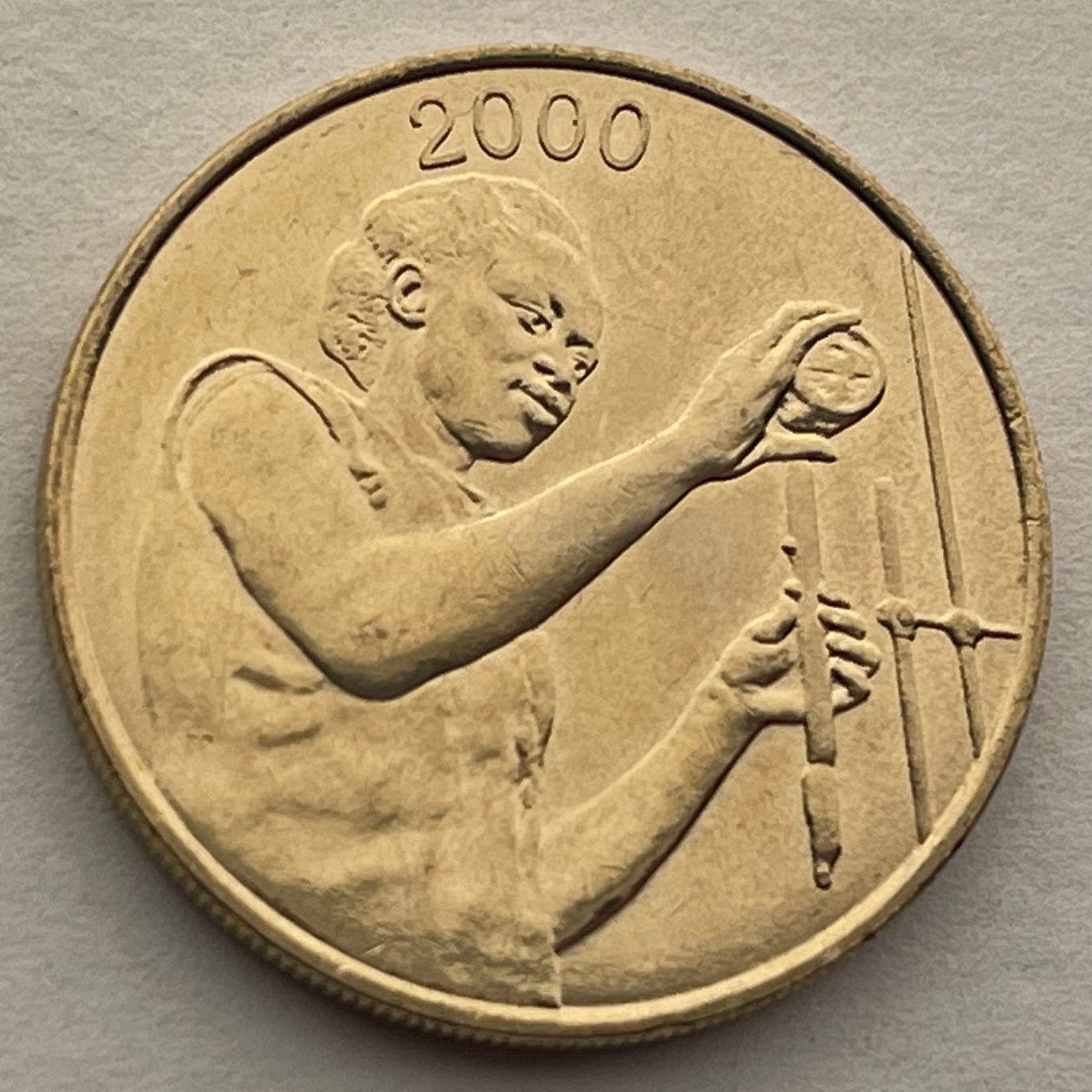 Woman Scientist & Akan Sawfish Goldweight 25 CFA Francs West African States Authentic Coin Money for Jewelry (Ashanti) (STEM for Girls)