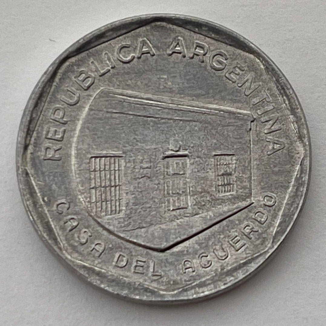 House of Agreement of San Nicolás 10 Australes Argentina Authentic Coin Money for Jewelry and Craft Making (Casa Del Acuerdo) (1989)