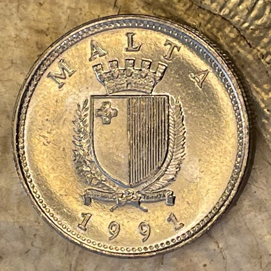 Mahi-mahi 10 Cents Malta Authentic Coin Money for Jewelry and Craft Making (Dolphinfish) (Lampuki) (Lampuka) (Dorado)