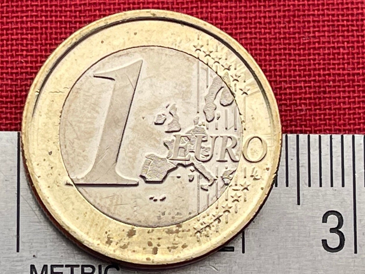 Whooper Swans 1 Euro Finland Authentic Coin Money for Jewelry and Craft Making (Trumpeter Swan) (Swan Song) (Wild Swan) (Bimetallic)
