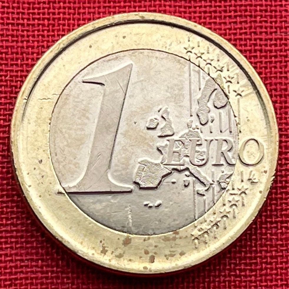 Whooper Swans 1 Euro Finland Authentic Coin Money for Jewelry and Craft Making (Trumpeter Swan) (Swan Song) (Wild Swan) (Bimetallic)