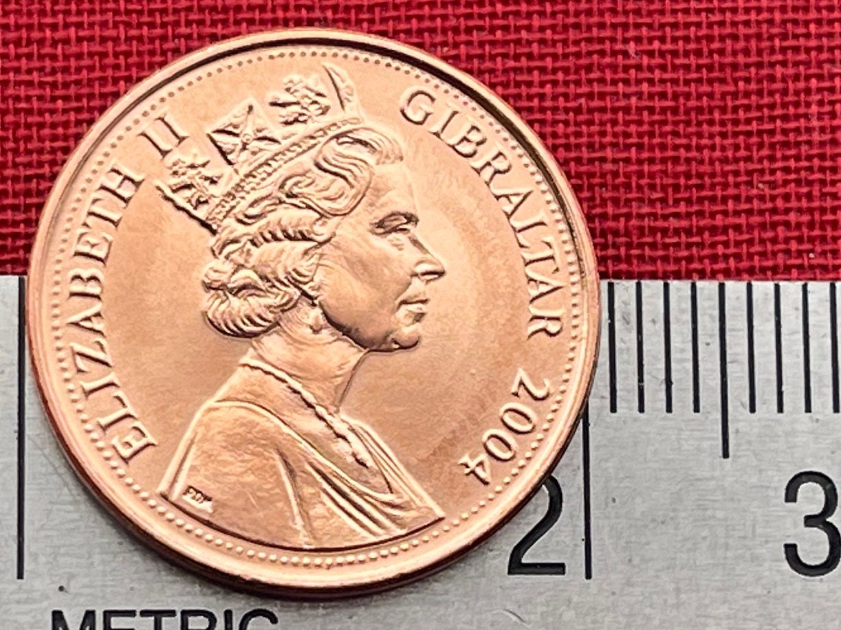 Barbary Macaque 1 Penny Gibraltar Authentic Coin Charm for Jewelry and Craft Making (Monkey) (2004)