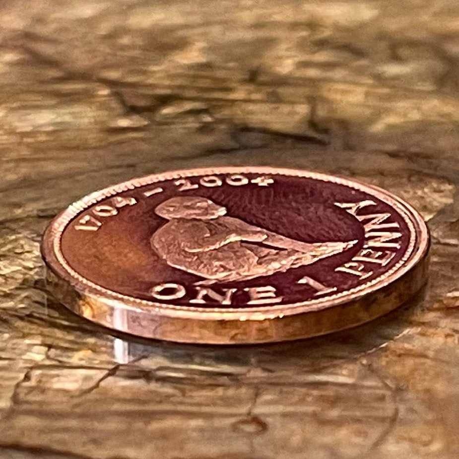 Barbary Macaque 1 Penny Gibraltar Authentic Coin Charm for Jewelry and Craft Making (Monkey) (2004)