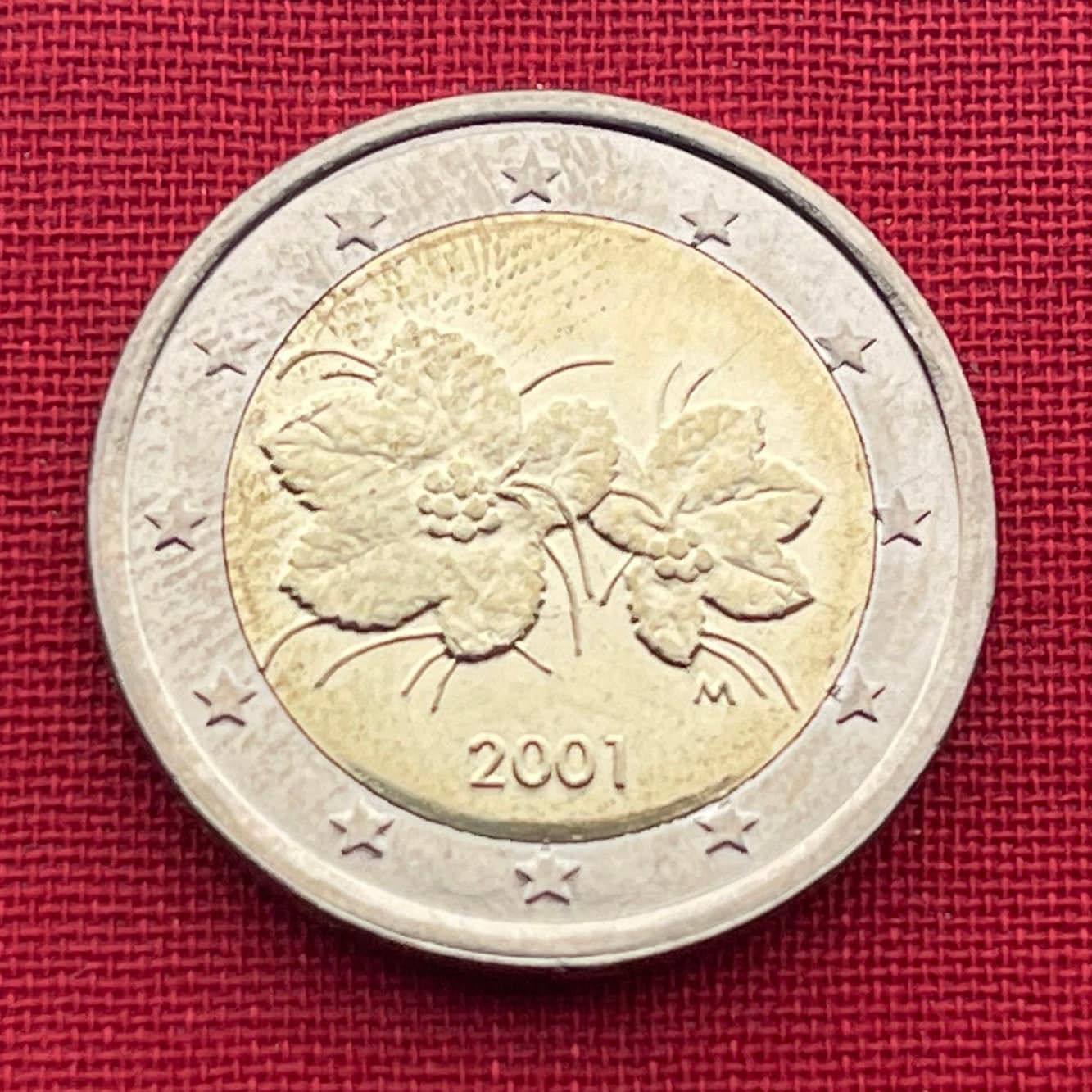 Cloudberry Flowers & Berries 2 Euros Finland Authentic Coin Money for Jewelry and Craft Making (Bimetallic)