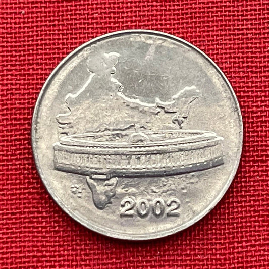 Parliament House & India Map 50 Paise Authentic Coin Money for Jewelry and Craft Making (New Delhi) (Lion Capitol of Ashoka)