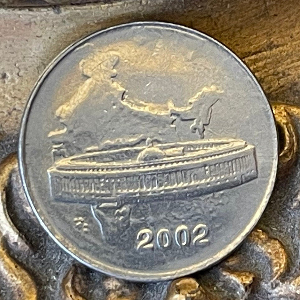 Parliament House & India Map 50 Paise Authentic Coin Money for Jewelry and Craft Making (New Delhi) (Lion Capitol of Ashoka)