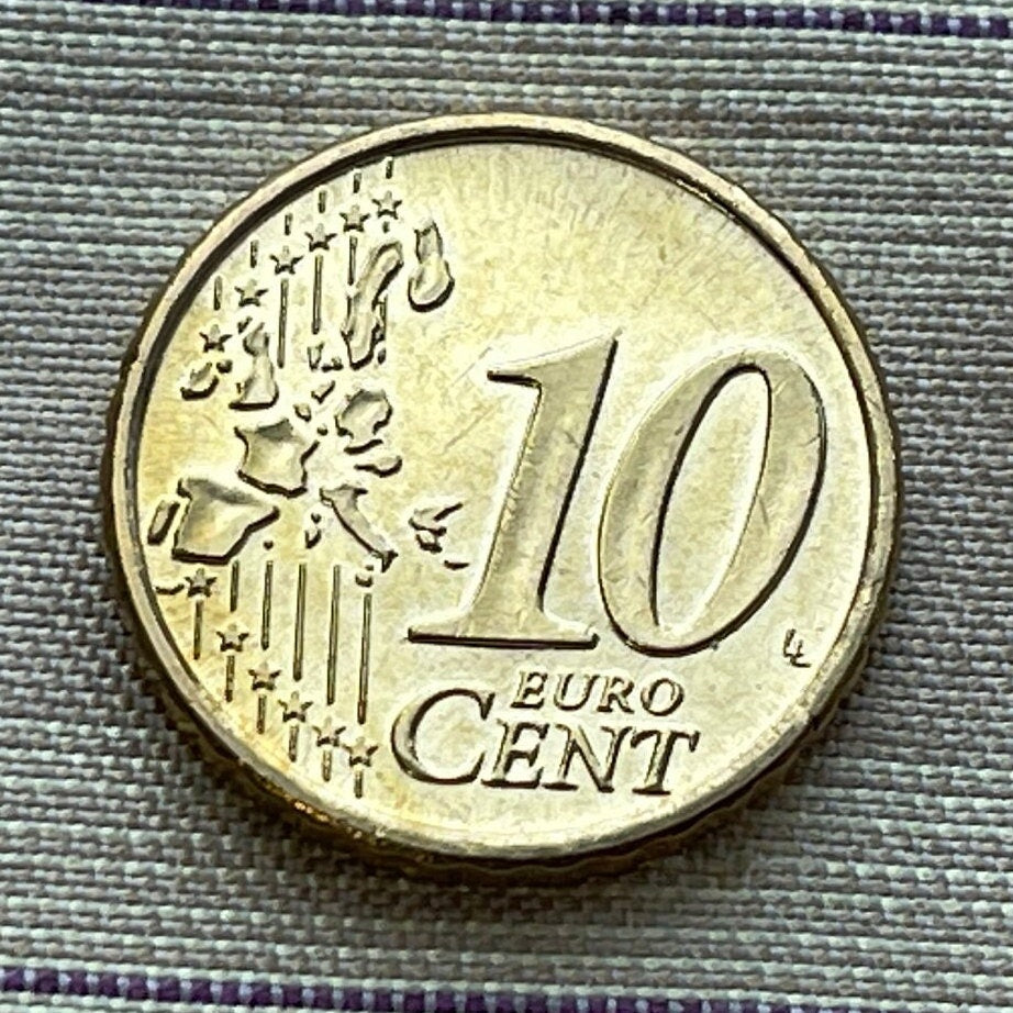 St. Stephen's Cathedral Towers 10 Euro Cents Austria Authentic Coin Money for Jewelry and Crafts (Gothic) (Vienna) (Stephansdom) (Steffl)