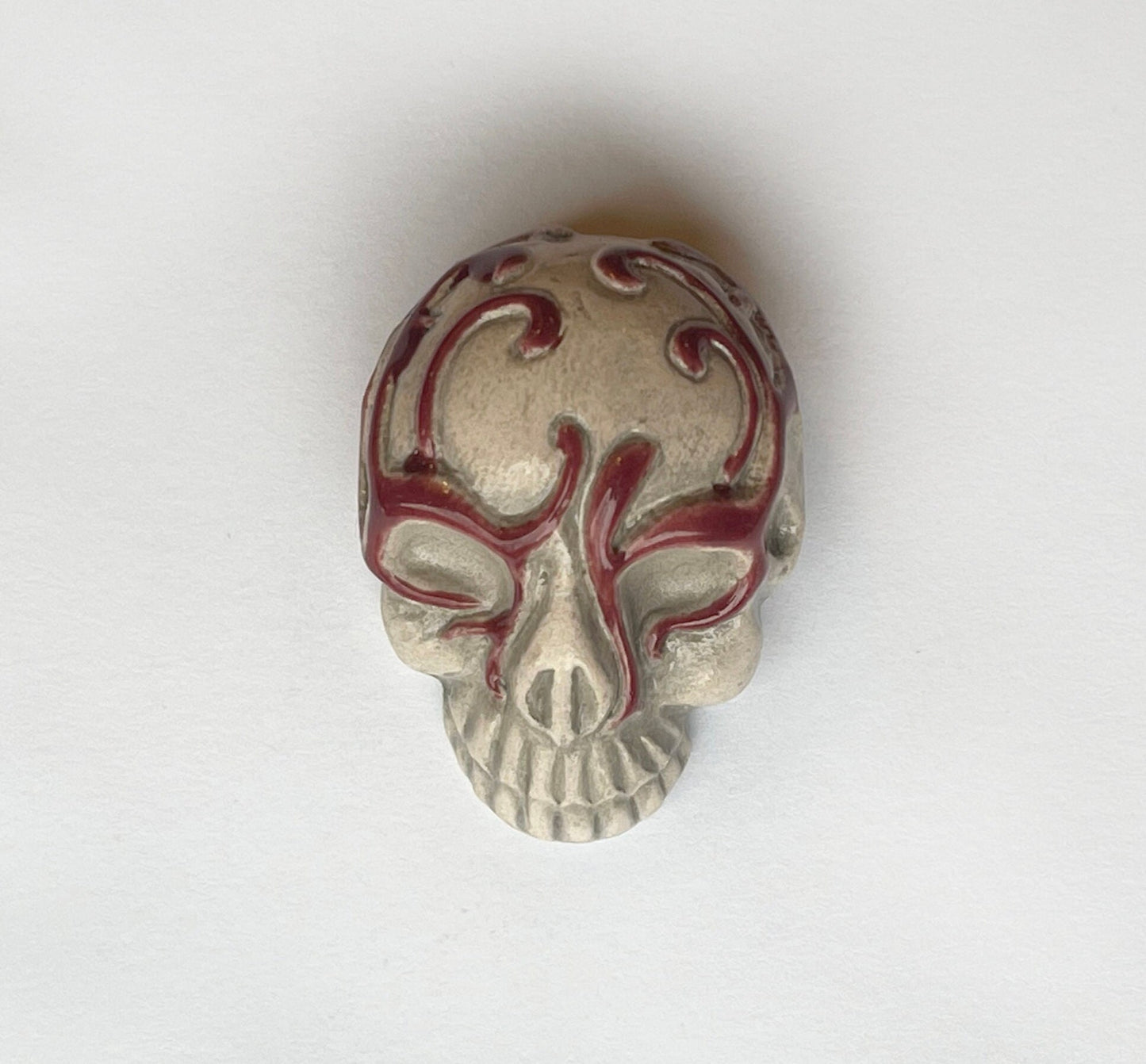 Sugar Skull Focal Bead Pendant-LIMITED EDITION-Dia de los Muertos, Day of the Dead-handmade ceramic bead charm pendant