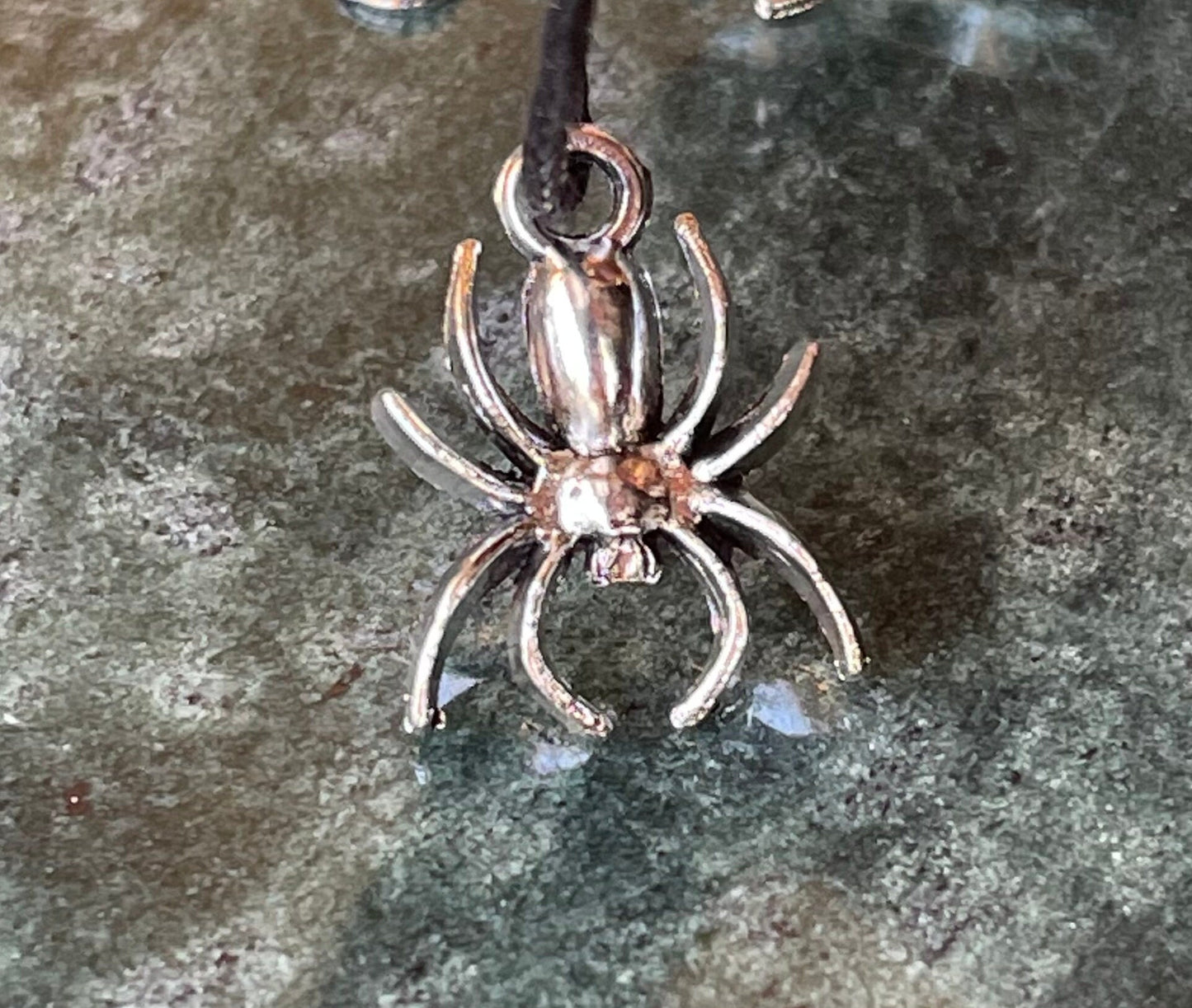 Skull & Spider Silver Charm set -Spooky Halloween charms, pendant, drop-antique silver