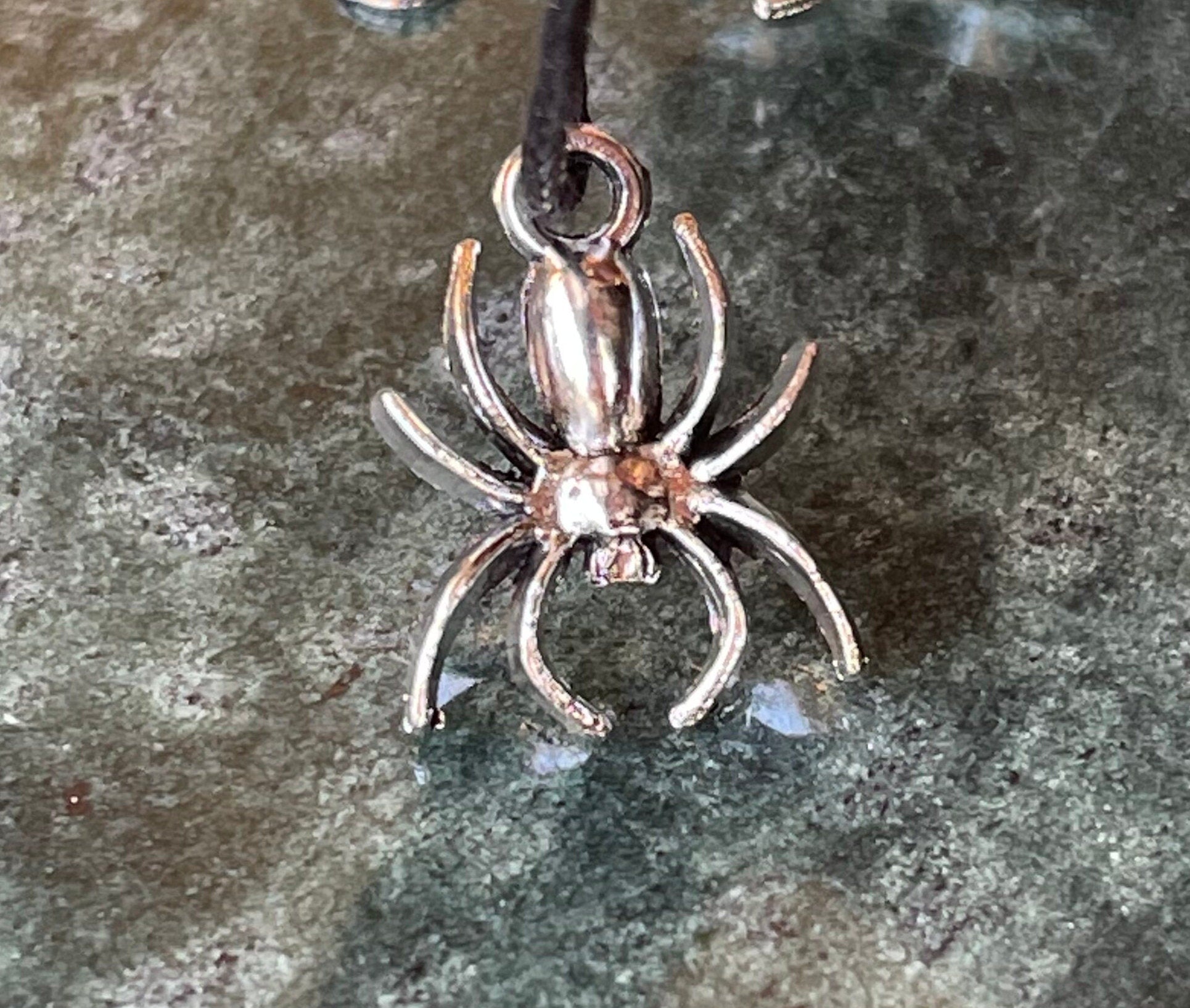 Skull & Spider Silver Charm set -Spooky Halloween charms, pendant, drop-antique silver