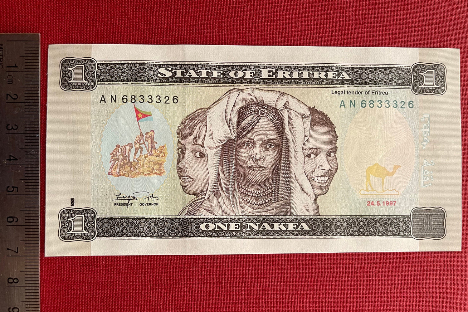 Youth Reading Books & Three Girls 1 Nafka Eritrea Authentic Banknote Money for Jewelry and Collage (Clarence Holbert) (Camel) Black Lives