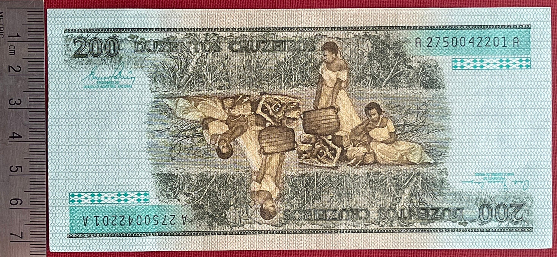 The Redemptress, Isabel, Princess Imperial & Freed Slaves 200 Cruzieros Brazil Authentic Banknote Money for Collage (Abolition) (Golden Law)