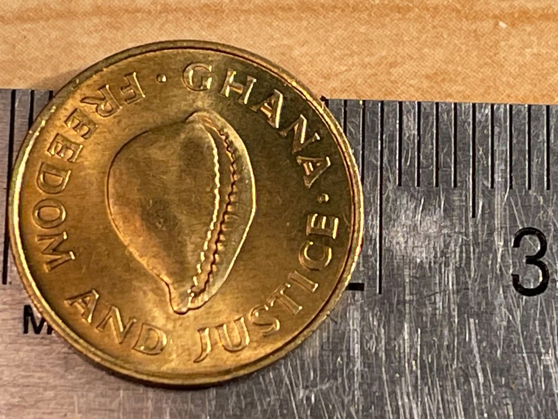 Cowry Shell Freedom & Justice Ghana Authentic Coin Money Cedi for Jewelry and Craft Making
