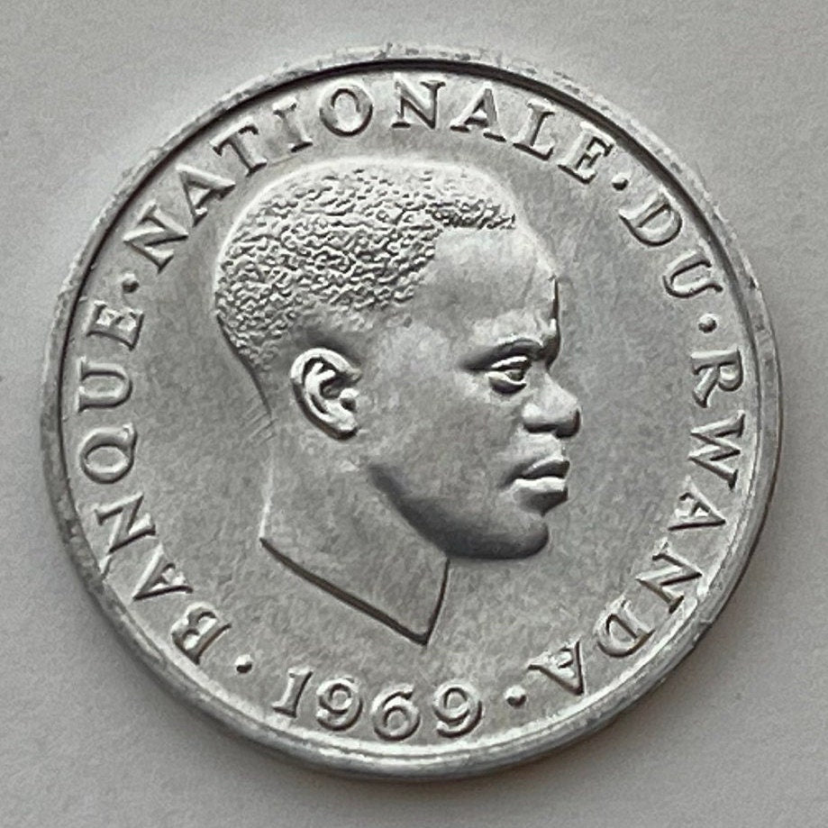 Revolutionary Grégoire Kayibanda 1 Franc Rwanda Authentic Coin Money for Jewelry and Craft Making (Hutu Emancipation) 1969