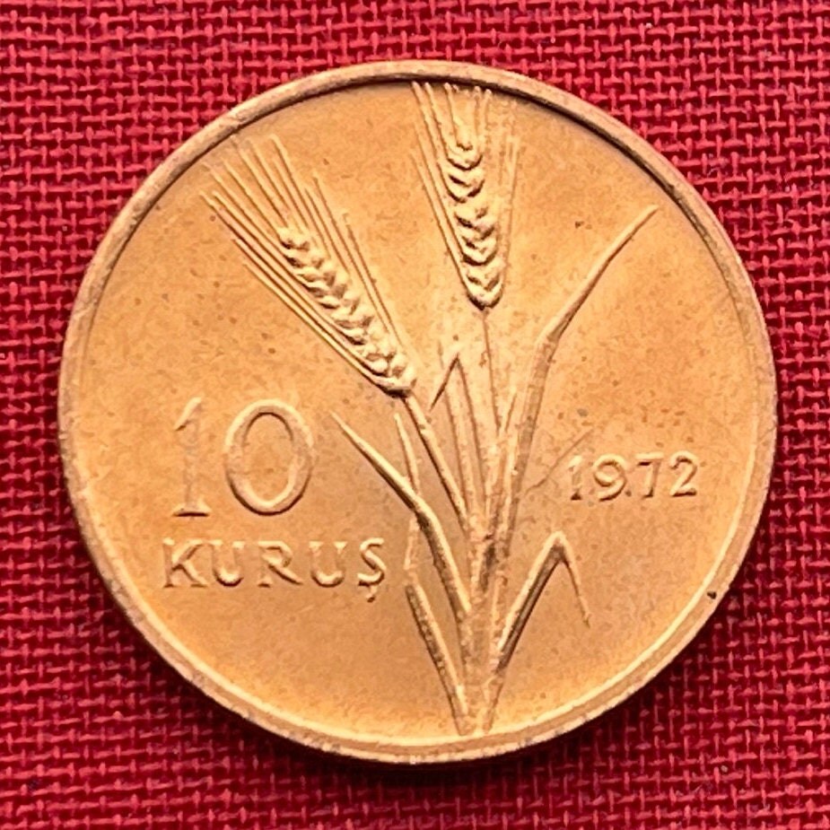 Ataturk Driving Tractor 10 Kuruş Turkey Authentic Coin Money for Jewelry and Craft Making (Plow is Better than Sword)
