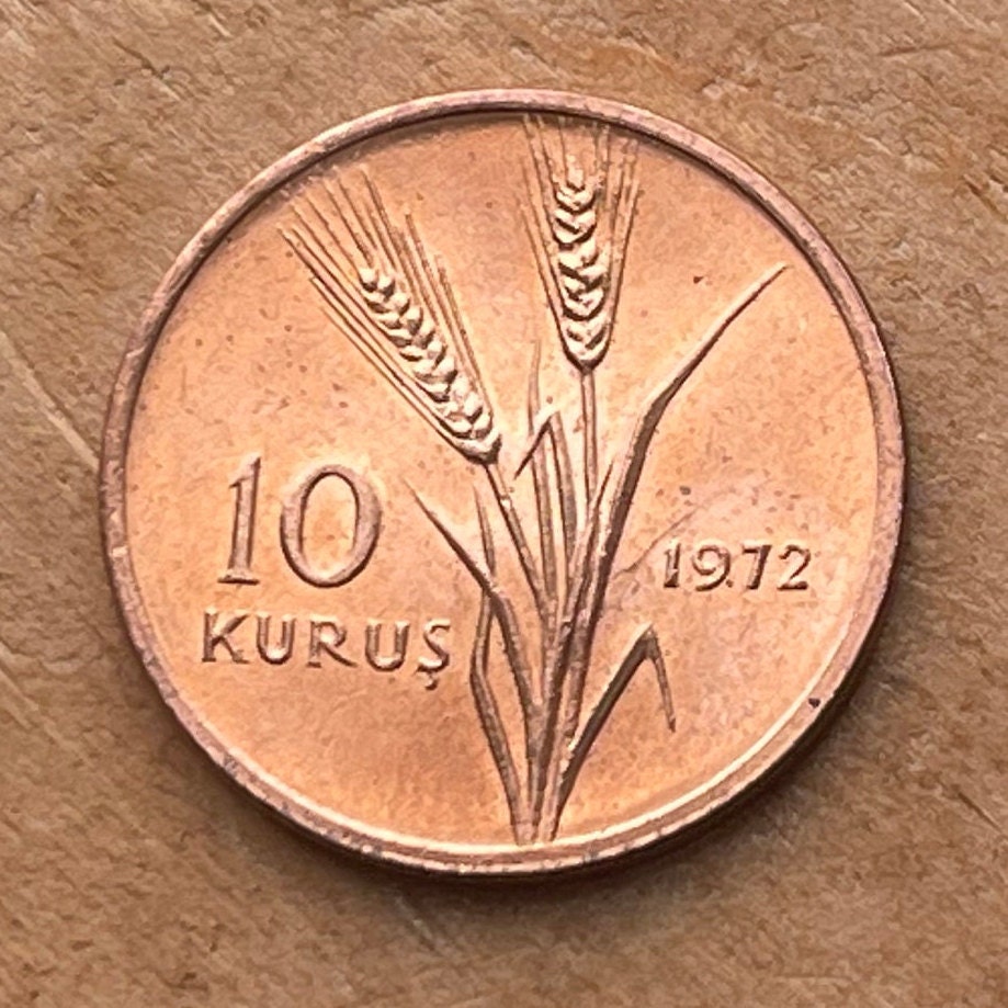 Ataturk Driving Tractor 10 Kuruş Turkey Authentic Coin Money for Jewelry and Craft Making (Plow is Better than Sword)