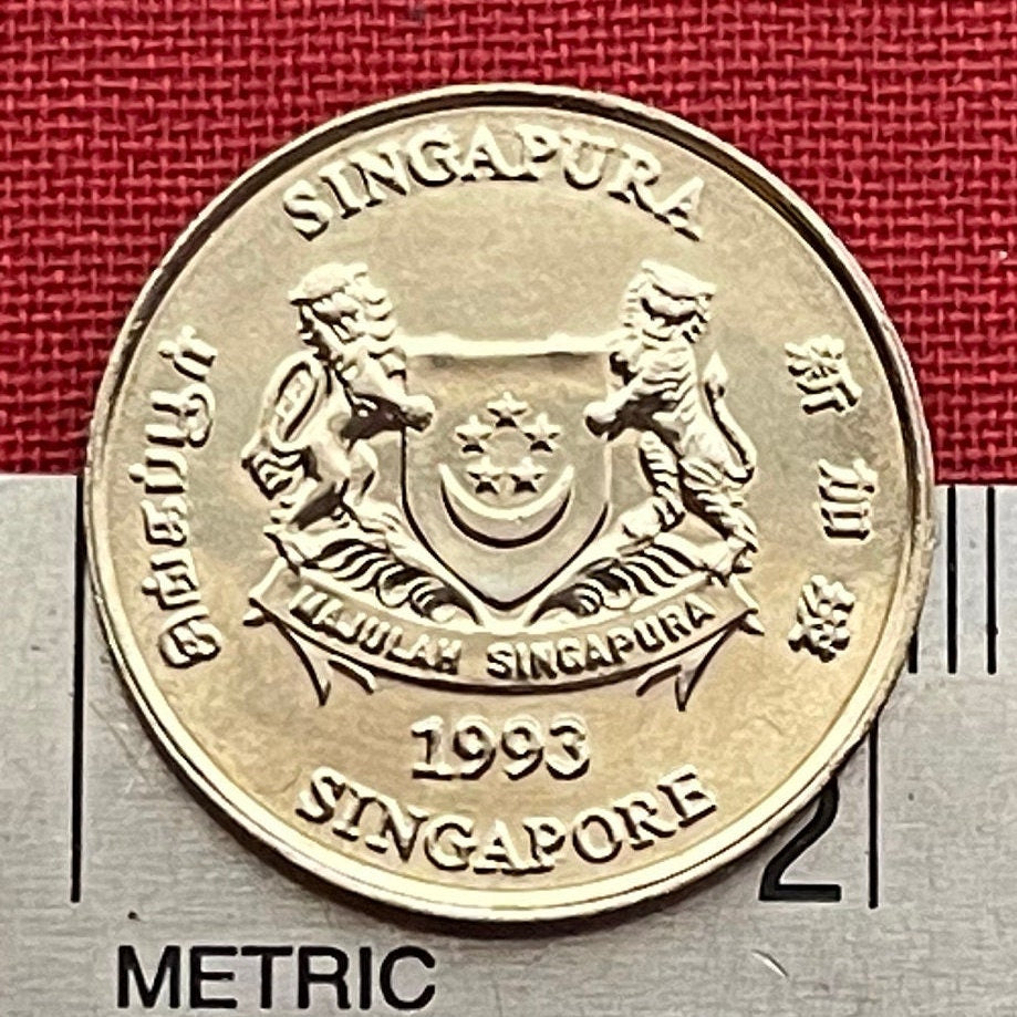 Pink Powder Puff 20 Cents Singapore Authentic Coin Money for Jewelry and Craft Making (Dixie Pink) (Pink Poodle) (Surinam Powder Puff)