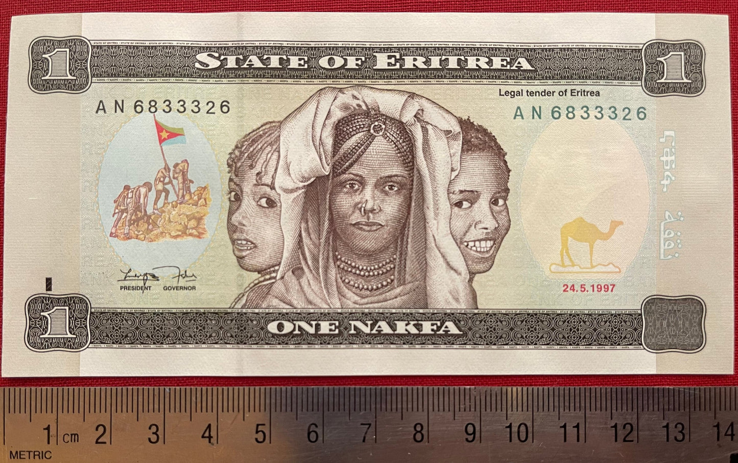 Three Girls & Youth Reading Books 1 Nafka Eritrea Authentic Banknote Money for Jewelry and Collage (Clarence Holbert) (Camel) Black Lives