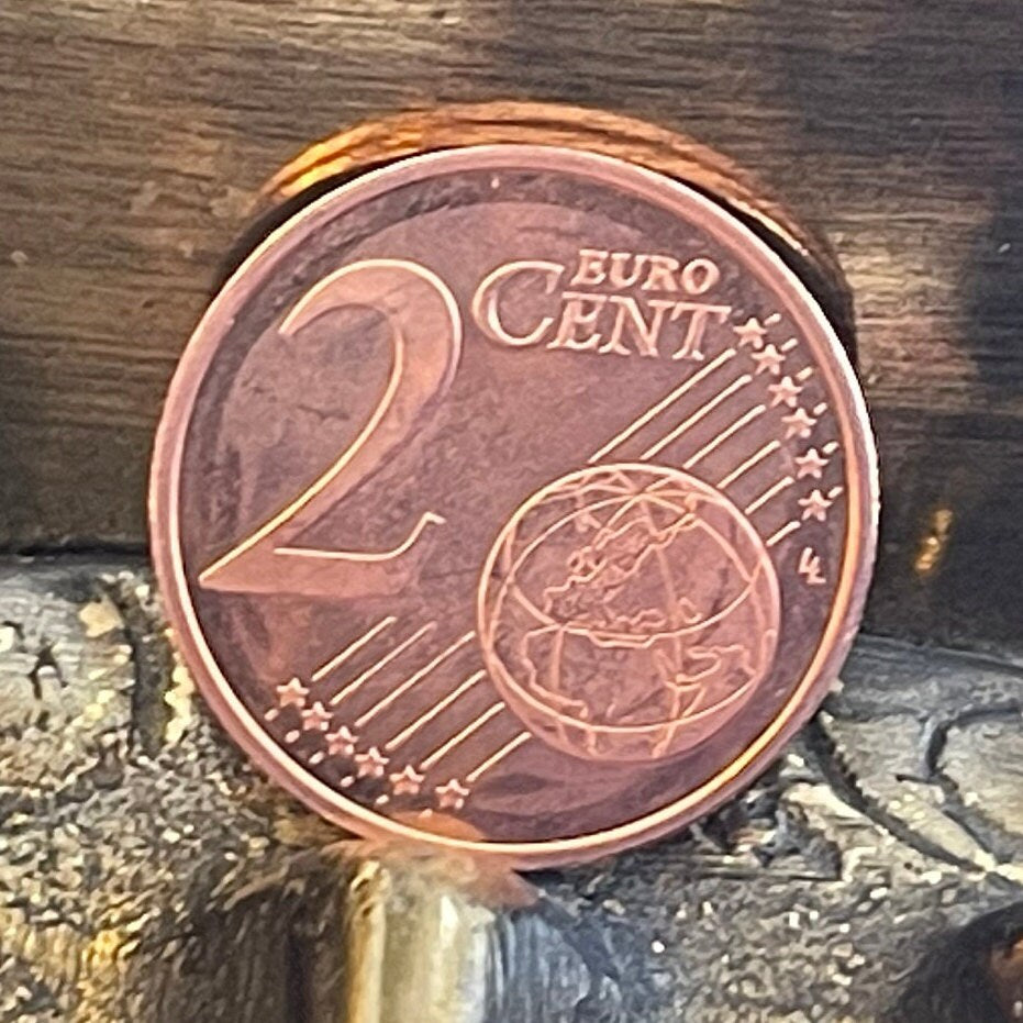 Prince's Stone 2 Euro Cents Slovenia Authentic Coin Money for Jewelry and Craft Making (Democracy) (Thomas Jefferson)