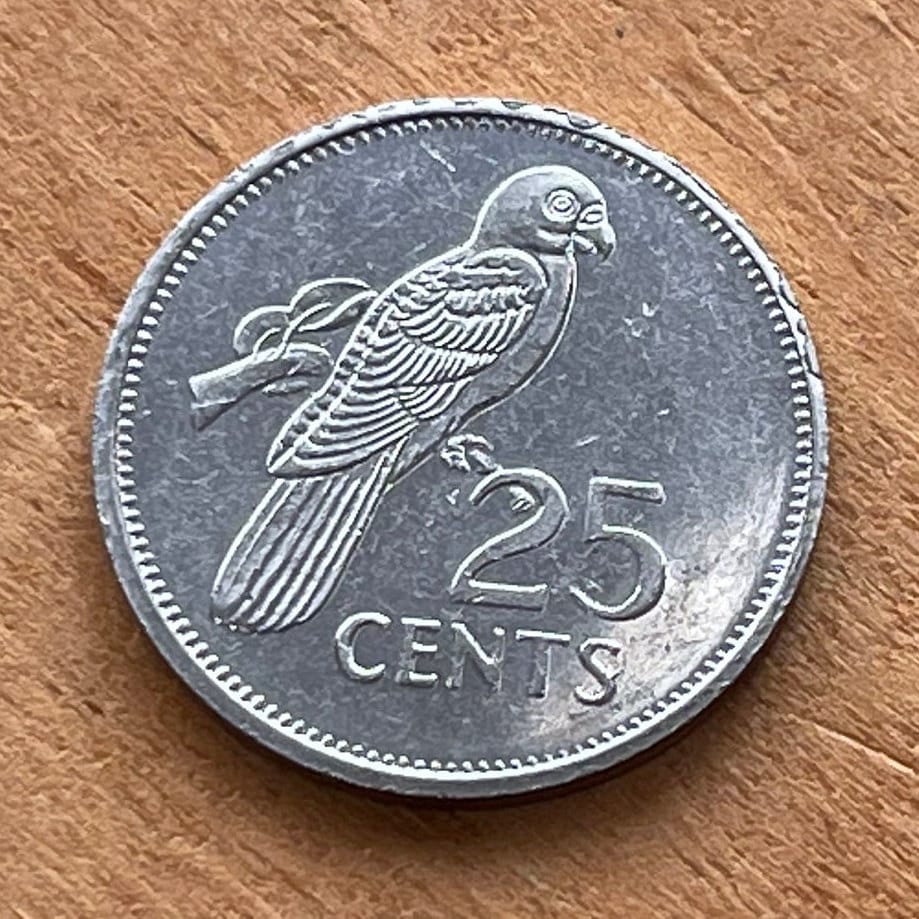 Seychelles Black Parrot 25 Cents Seychelles Authentic Coin Money for Jewelry and Craft Making