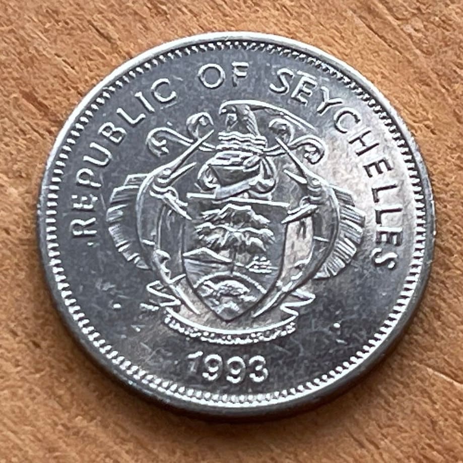 Seychelles Black Parrot 25 Cents Seychelles Authentic Coin Money for Jewelry and Craft Making