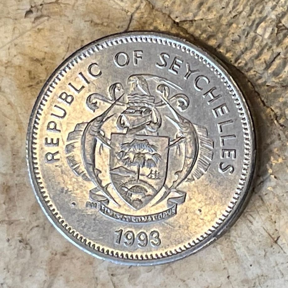 Seychelles Black Parrot 25 Cents Seychelles Authentic Coin Money for Jewelry and Craft Making