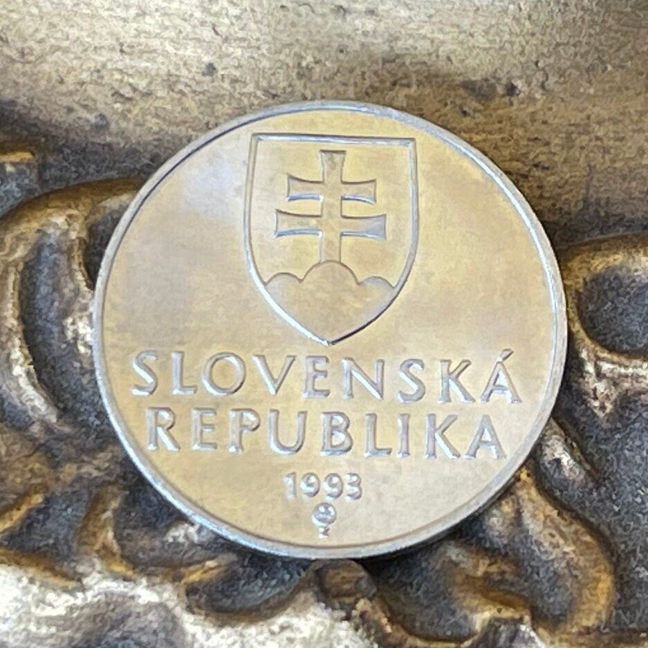 St. Nicholas Church Octagonal Belfry 10 Haleru Slovak Republic Authentic Coin Money for Jewelry and Craft Making (Church Bells)