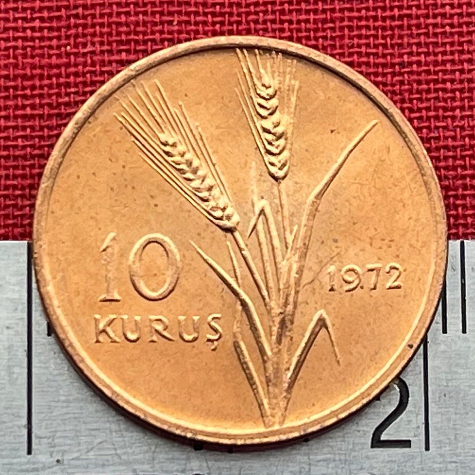 Ataturk Driving Tractor 10 Kuruş Turkey Authentic Coin Money for Jewelry and Craft Making (Plow is Better than Sword)