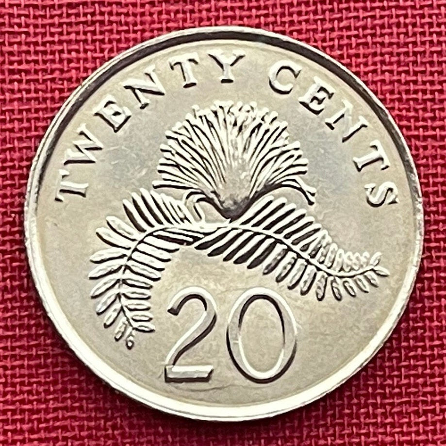 Pink Powder Puff 20 Cents Singapore Authentic Coin Money for Jewelry and Craft Making (Dixie Pink) (Pink Poodle) (Surinam Powder Puff)