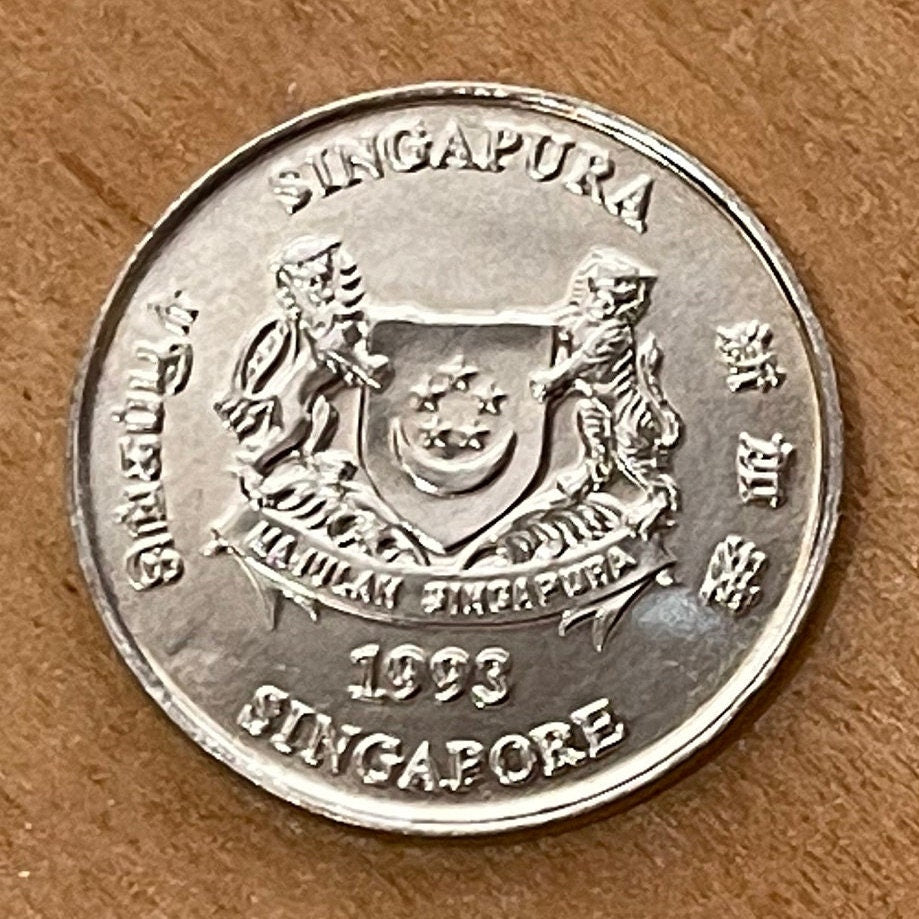 Pink Powder Puff 20 Cents Singapore Authentic Coin Money for Jewelry and Craft Making (Dixie Pink) (Pink Poodle) (Surinam Powder Puff)