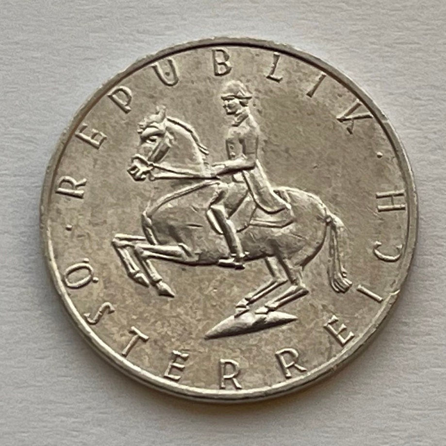 Lipizzaner Stallion 5 Schillings Austria Authentic Coin Money for Jewelry and Craft Making (Horse)