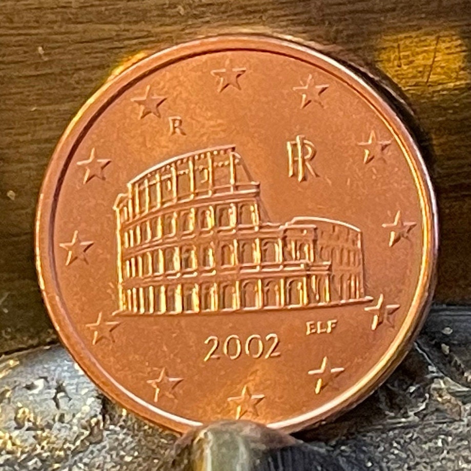 Roman Colosseum 5 Euro Cents Italy Authentic Coin Money for Jewelry and Craft Making (Flavian Amphitheatre) (Gladiator) (Roman Emperor)