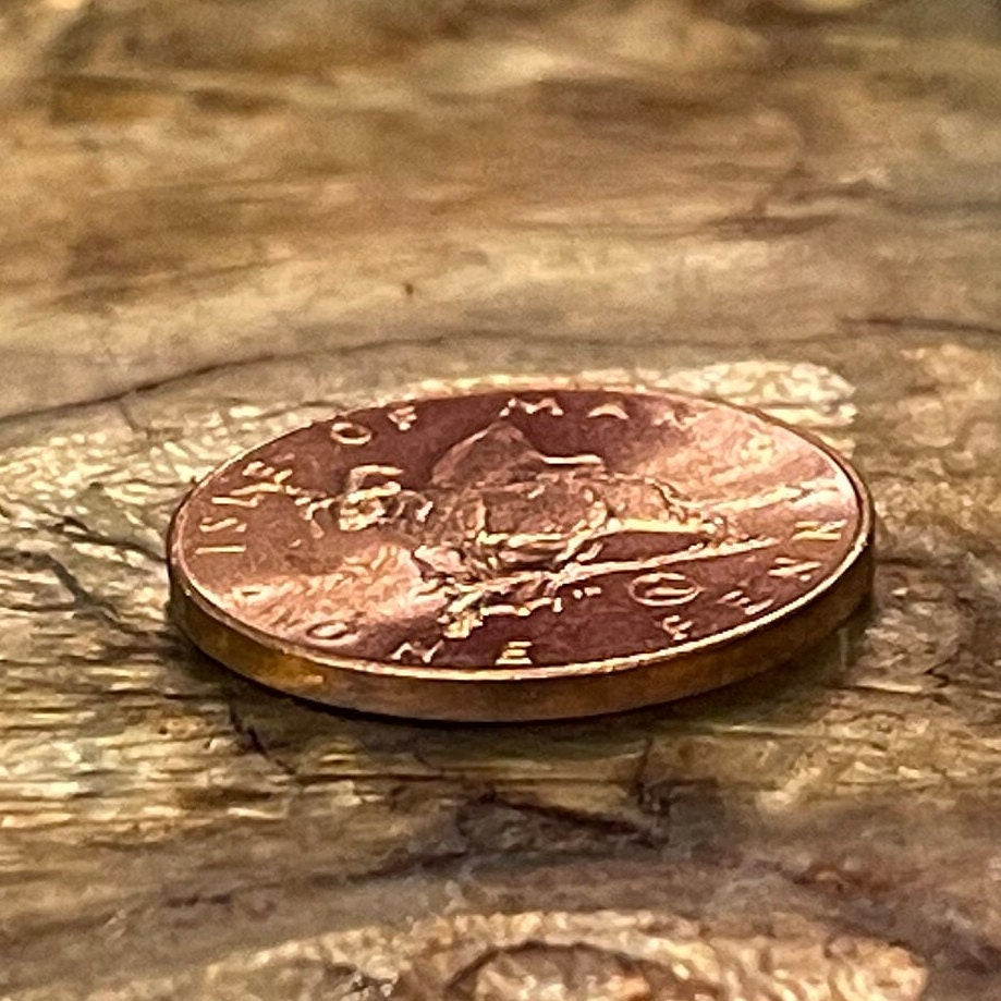 Manx 4-Horn Loaghtan Sheep 1 Penny Isle of Man Authentic Coin Money for Jewelry and Craft Making (Map of Isle of Man) (Triskele)