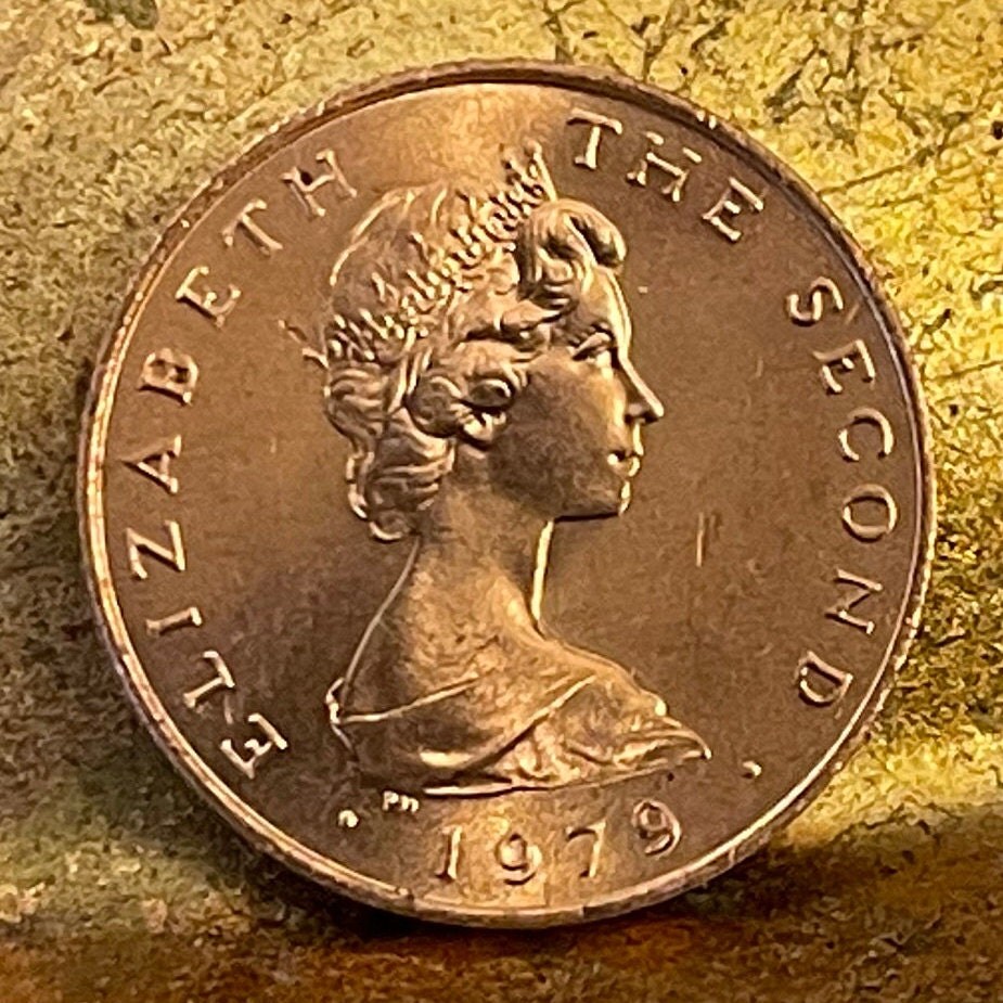 Manx 4-Horn Loaghtan Sheep 1 Penny Isle of Man Authentic Coin Money for Jewelry and Craft Making (Map of Isle of Man) (Triskele)