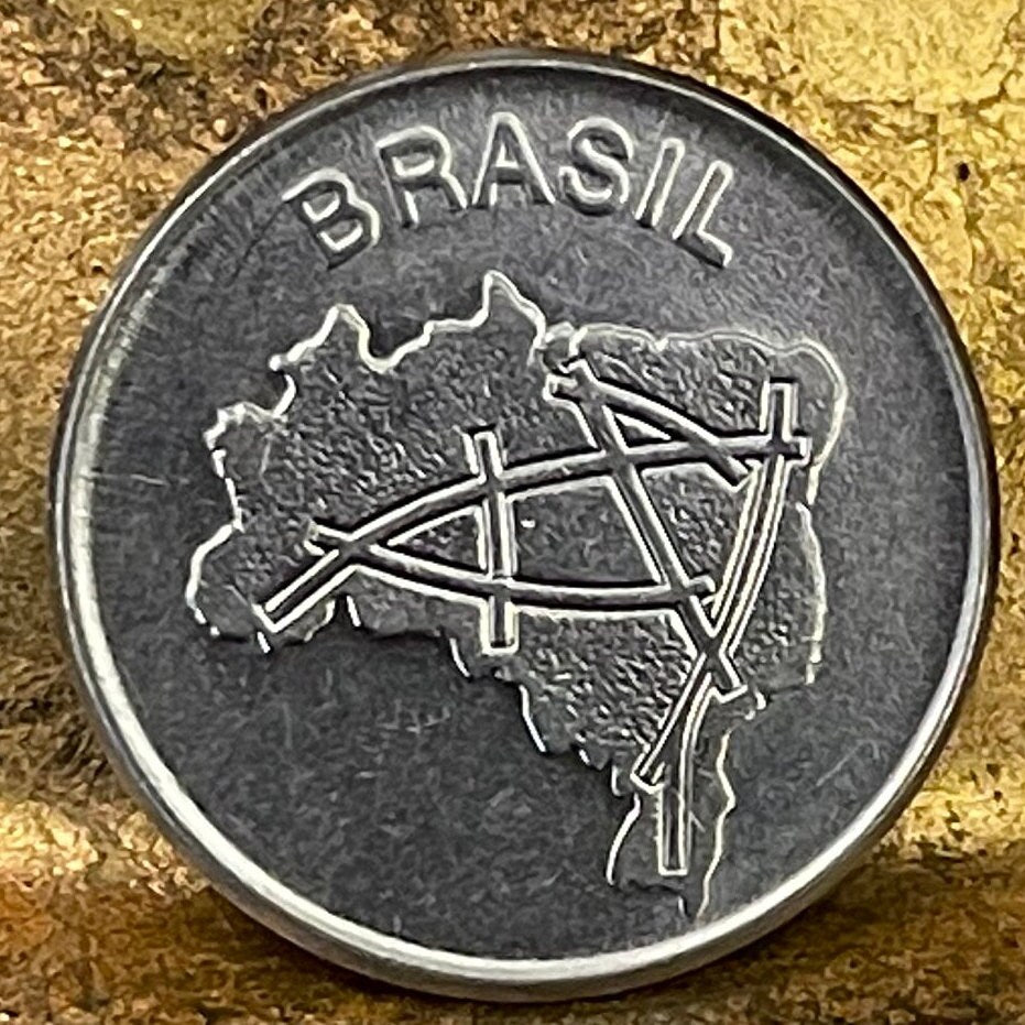 Brazil Highway Map 10 Cruzieros Brazil Authentic Coin Money for Jewelry and Craft Making (Long Distance Driving)