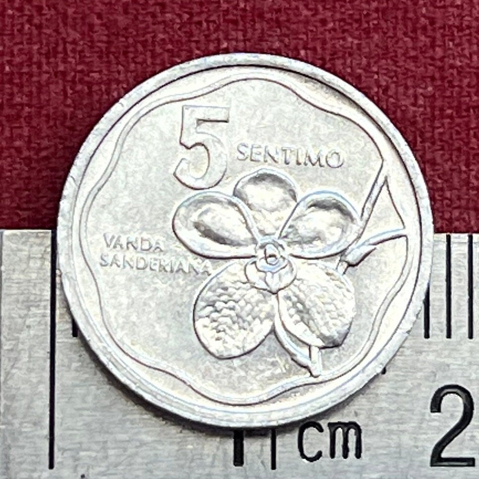 Mother of Revolution Melchora Aquino & Waling-Waling Orchid 5 Sentimo Philippines Authentic Coin Money for Jewelry (Queen of Flowers)