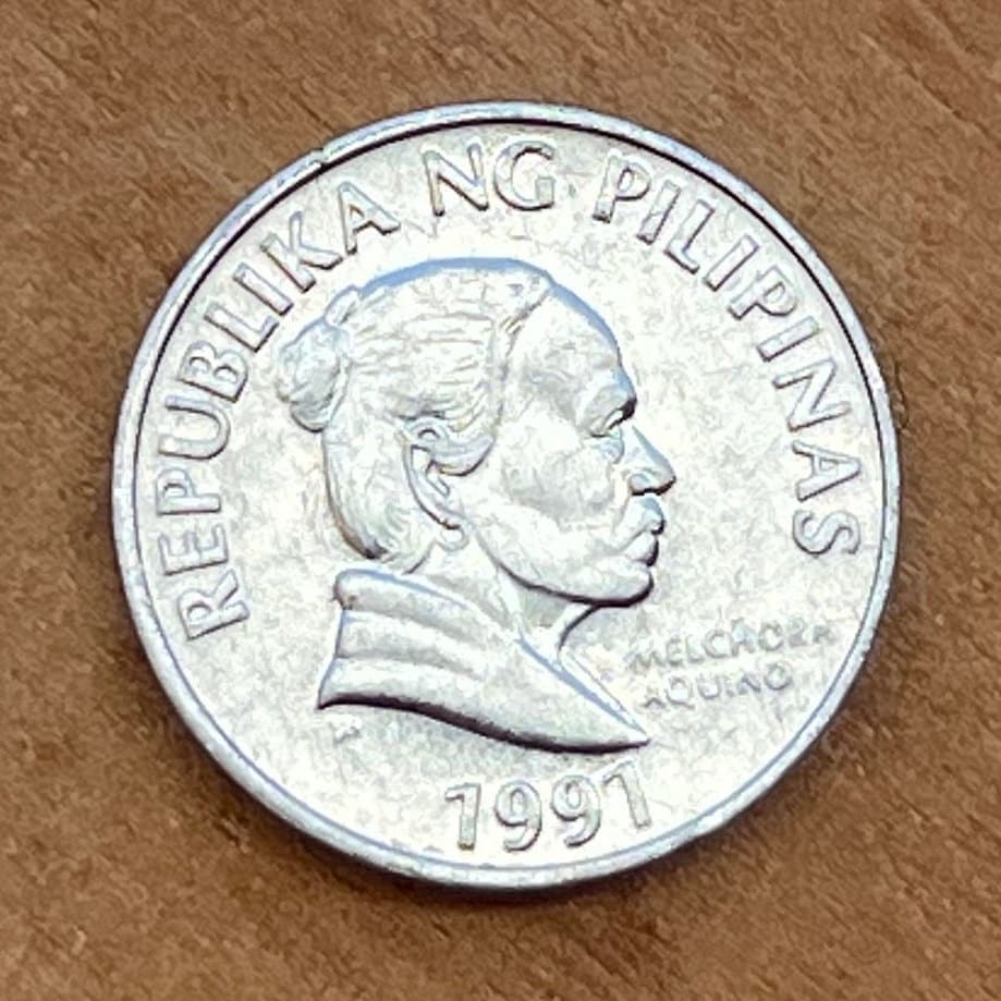 Mother of Revolution Melchora Aquino & Waling-Waling Orchid 5 Sentimo Philippines Authentic Coin Money for Jewelry (Queen of Flowers)
