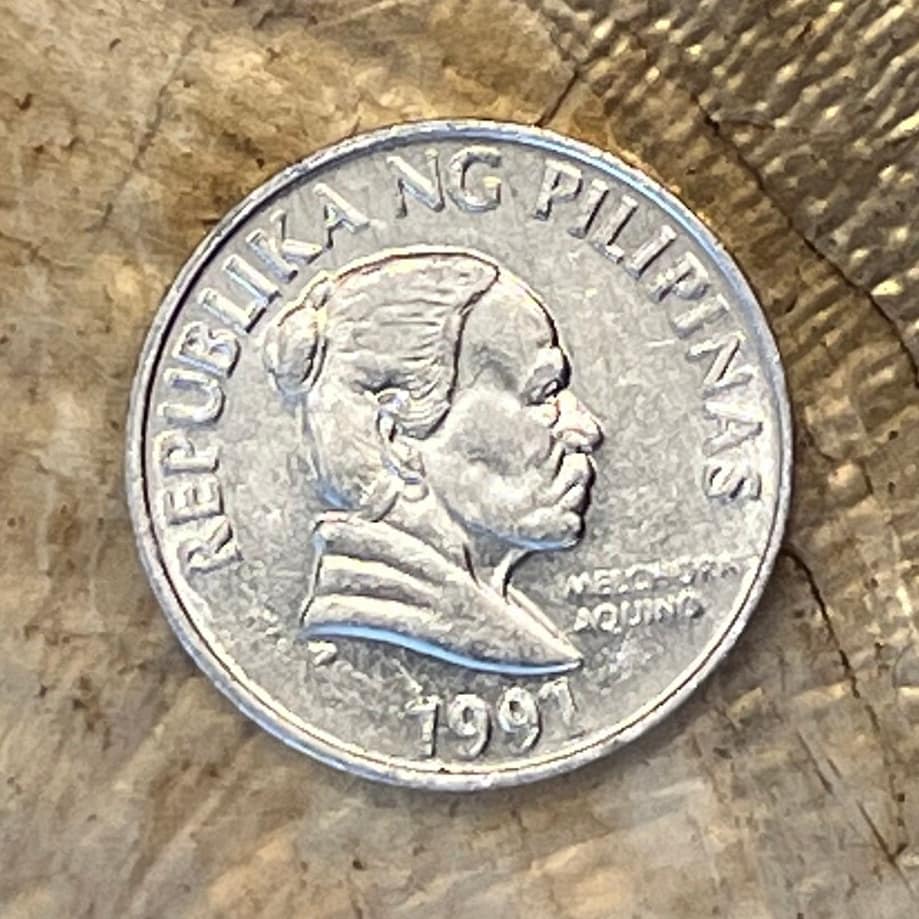 Mother of Revolution Melchora Aquino & Waling-Waling Orchid 5 Sentimo Philippines Authentic Coin Money for Jewelry (Queen of Flowers)