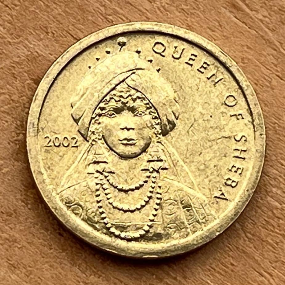 Queen of Sheba 100 Shillings Somalia Authentic Coin Money for Jewelry and Craft Making (Ethiopia) (Solomon) (Bible Coin) 2002