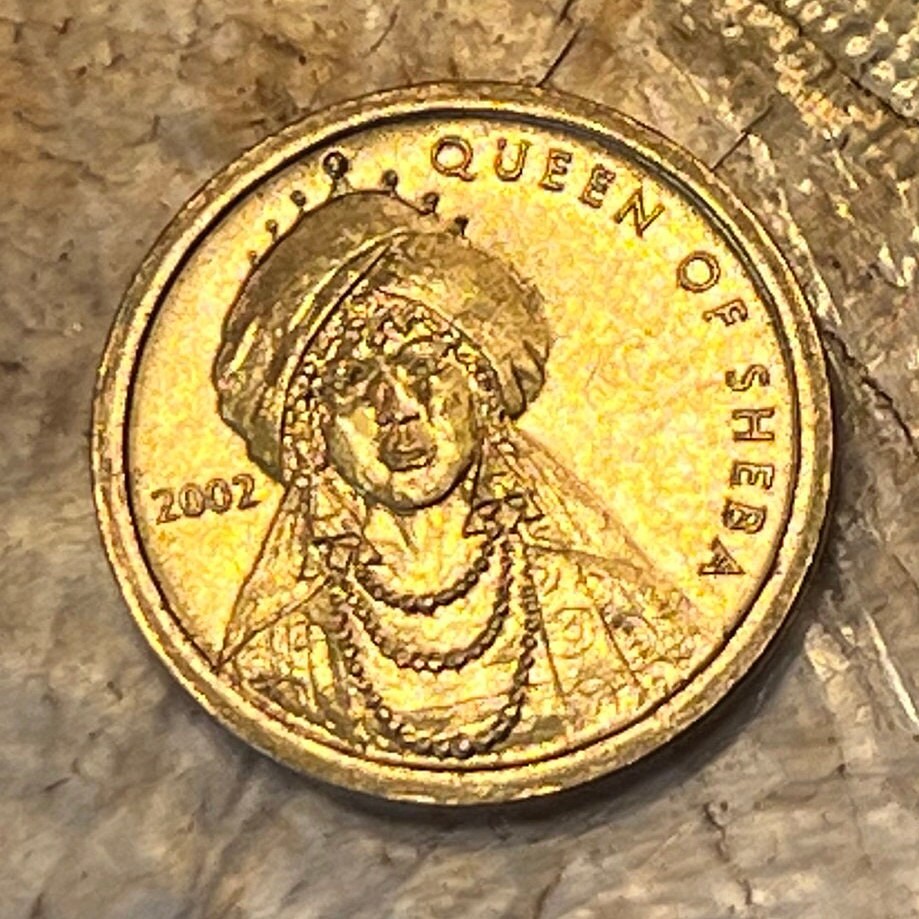 Queen of Sheba 100 Shillings Somalia Authentic Coin Money for Jewelry and Craft Making (Ethiopia) (Solomon) (Bible Coin) 2002